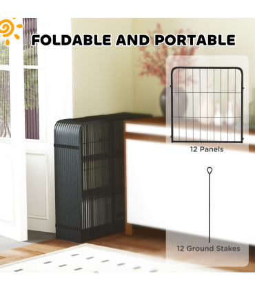 Foldable Steel Pet Enclosure - Secure Space for Pets - Versatile Design
