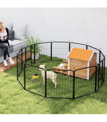 Foldable Steel Pet Enclosure - Secure Space for Pets - Versatile Design