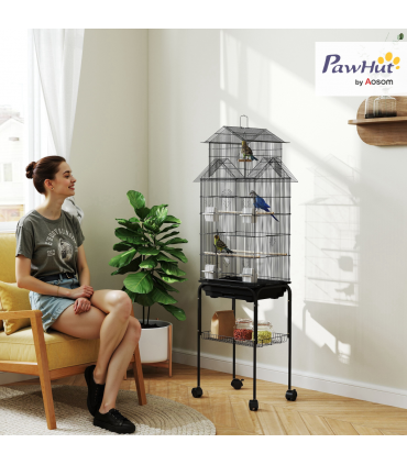 Metal Bird Cage with Spacious Design & Easy Access for Small Birds