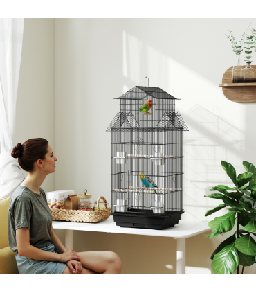 Metal Bird Cage with Spacious Design & Easy Access for Small Birds