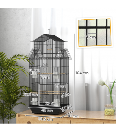 Metal Bird Cage with Spacious Design & Easy Access for Small Birds