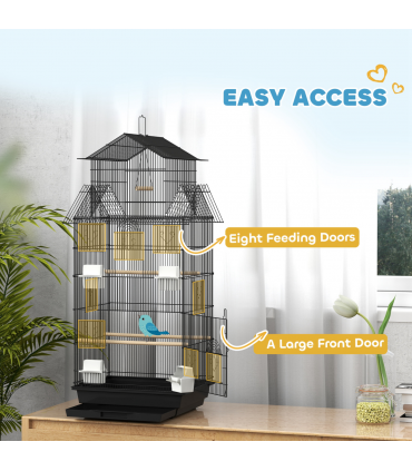 Metal Bird Cage with Spacious Design & Easy Access for Small Birds