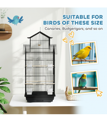 Metal Bird Cage with Spacious Design & Easy Access for Small Birds