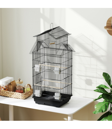 Metal Bird Cage with Spacious Design & Easy Access for Small Birds