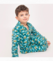 Blue Busy Bees Boys Button Up Pyjamas
