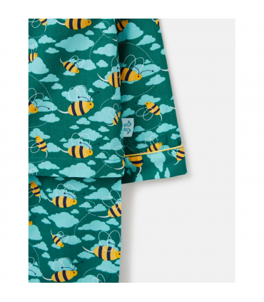 Blue Busy Bees Boys Button Up Pyjamas