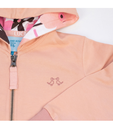 Girls Pink Jersey Lounge Hoodie
