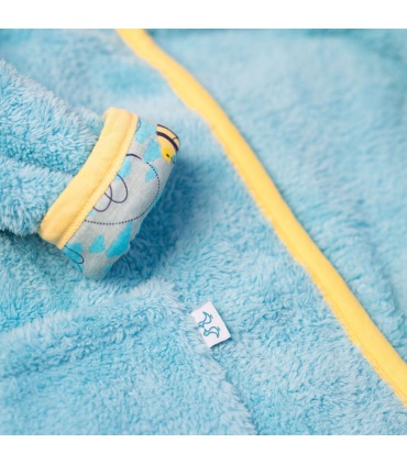 Busy Bees Light Blue Boys Fleece Dressing Gown