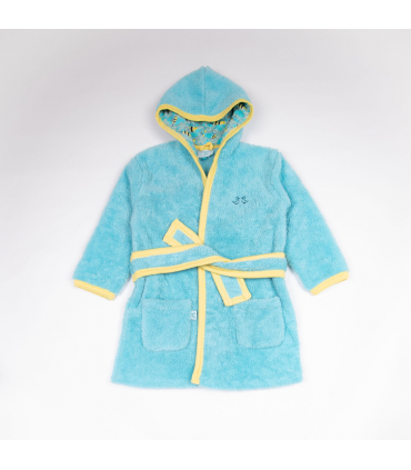 Busy Bees Light Blue Boys Fleece Dressing Gown