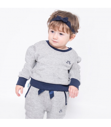 Girls Grey Jersey Lounge Set