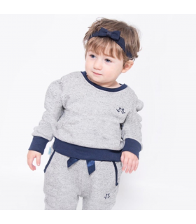 Girls Grey Jersey Lounge Set