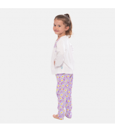 Dizzy Daisy Print Girls Interlock Pyjamas