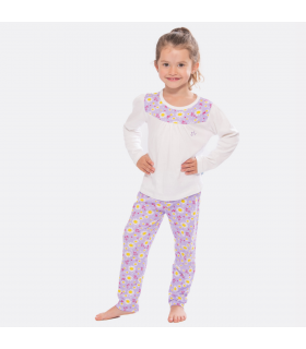 Dizzy Daisy Print Girls Interlock Pyjamas