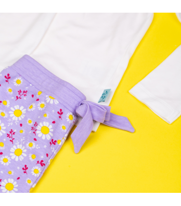 Dizzy Daisy Print Girls Interlock Pyjamas