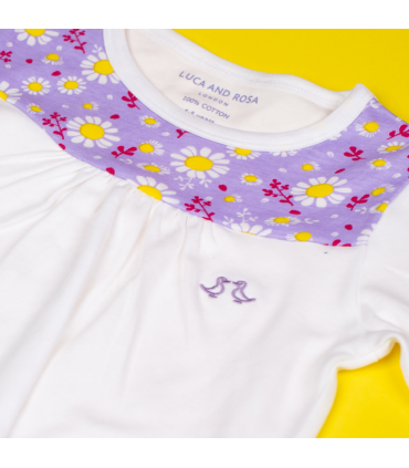 Dizzy Daisy Print Girls Interlock Pyjamas