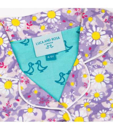 Dizzy Daisy Print Girls Button Up Pyjamas
