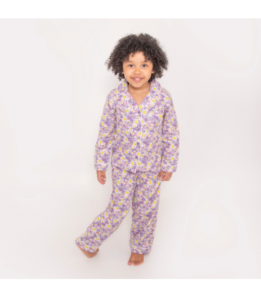 Dizzy Daisy Print Girls Button Up Pyjamas