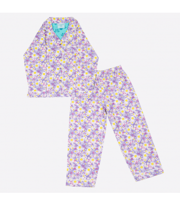 Dizzy Daisy Print Girls Button Up Pyjamas