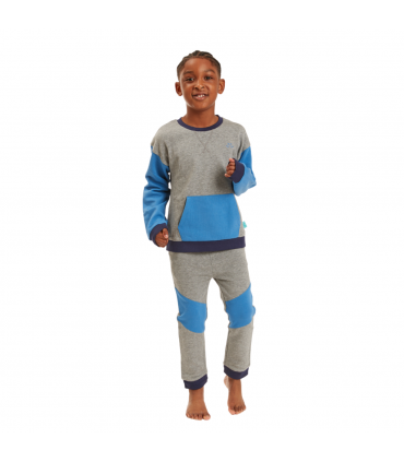 Grey & Blue Boys Lounge Set