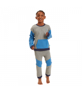 Grey & Blue Boys Lounge Set