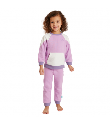 Lilac & White Girls Lounge Set