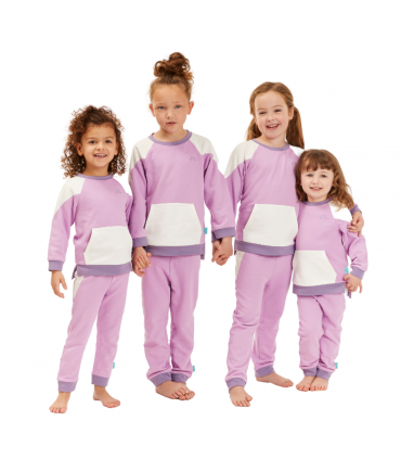 Lilac & White Girls Lounge Set