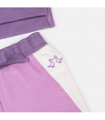 Lilac & White Girls Lounge Set