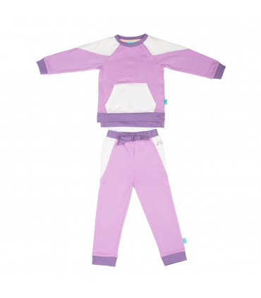 Lilac & White Girls Lounge Set