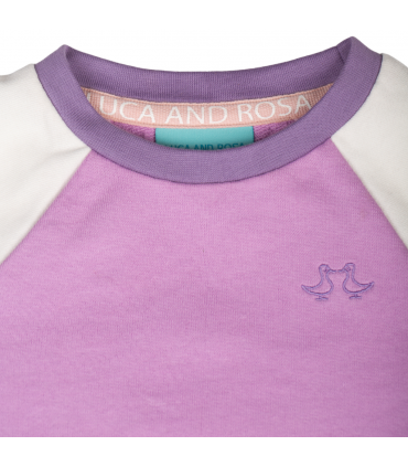 Lilac & White Girls Lounge Set