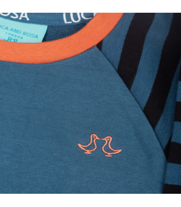 Forest Green Striped Boys Lounge Set