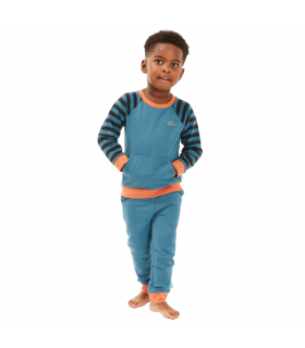 Forest Green Striped Boys Lounge Set