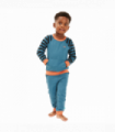 Forest Green Striped Boys Lounge Set