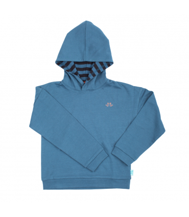 Blue Pull On Organic Cotton Hoodie