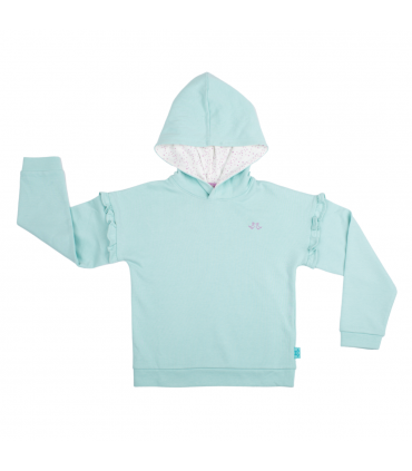Light Blue Pull On Girls Hoodie