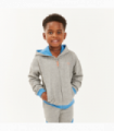 Grey & Blue Boys Zip Up Hoodie