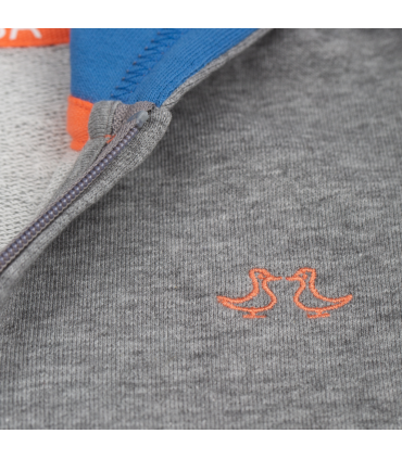 Grey & Blue Boys Zip Up Hoodie