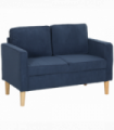 HOMCOM Compact 2 Seater Sofa with Under Seat Storage for Small Spaces Blue