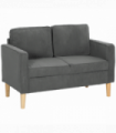 HOMCOM Compact 2 Seater Sofa with Under Seat Storage for Small Spaces Grey