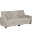 HOMCOM Reversible L-Shaped Sectional Sofa Bed with Cushions, Beige