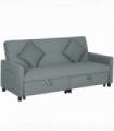 HOMCOM Reversible L-Shaped Sectional Sofa Bed with Cushions, Grey