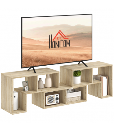 HOMCOM TV Unit for TVs up to 75 Inches, Free Combination TV Stand, Grey