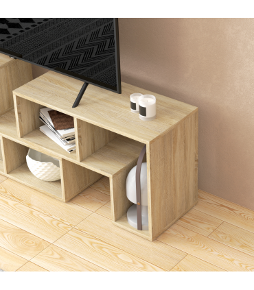 HOMCOM TV Unit for TVs up to 75 Inches, Free Combination TV Stand, Grey