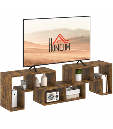 HOMCOM TV Unit for TVs up to 75 Inches, Free Combination TV Stand, Brown