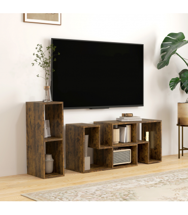 HOMCOM TV Unit for TVs up to 75 Inches, Free Combination TV Stand, Brown