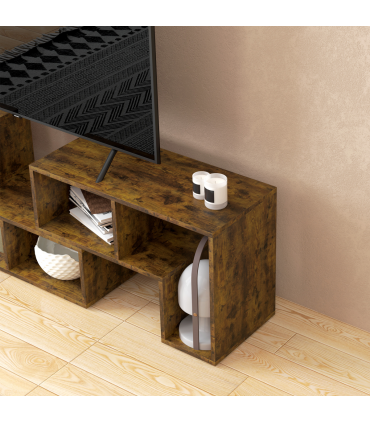 HOMCOM TV Unit for TVs up to 75 Inches, Free Combination TV Stand, Brown