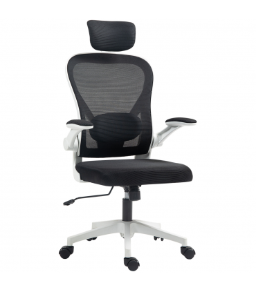 HOMCOM Executive Mesh Office Chair with Headrest, Lumbar Support, Black