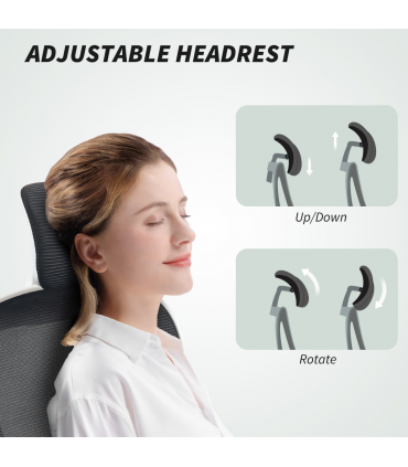 HOMCOM Executive Mesh Office Chair with Headrest, Lumbar Support, Black