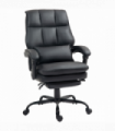 HOMCOM Executive Office Chair, PU Leather Desk Chair with Armrests Black