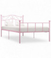 Bed Frame Pink Metal 90x200 cm