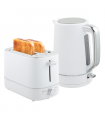 HOMCOM 1.7L 3000W Fast Boil Electric Kettle and 2 Slice Toaster Set, White